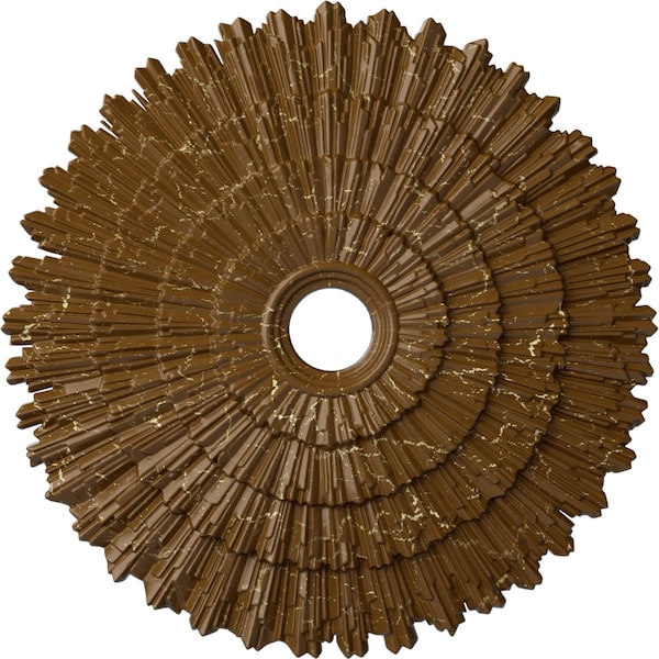 Ekena Millwork Eryn Ceiling Medallion (Canopies up to 4"), 24 3/4"OD x 3 1/4"ID x 1 7/8"P, Smokey Topaz Crackle CM24ENSTC - main